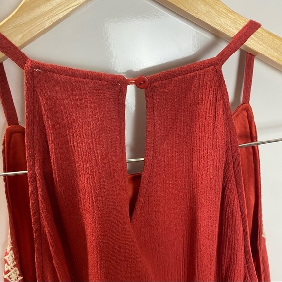 One the Land Embroidered Woven‎ Tank Sleeveless Dress cutout tie back Size Small - Picture 10 of 10